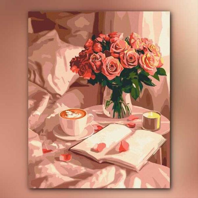 أدوات رسم لوحة أناقة الورود