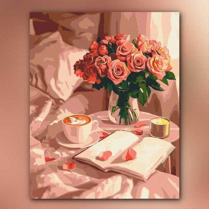 أدوات رسم لوحة أناقة الورود