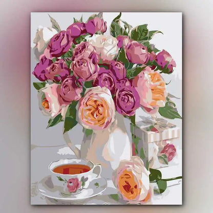 أدوات رسم لوحة زهور الكاميليا