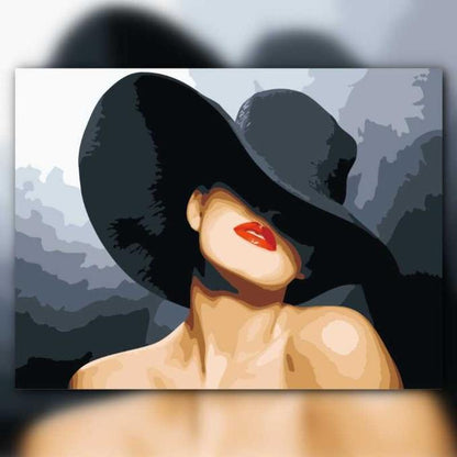 أدوات رسم لوحة امرأة غامضة