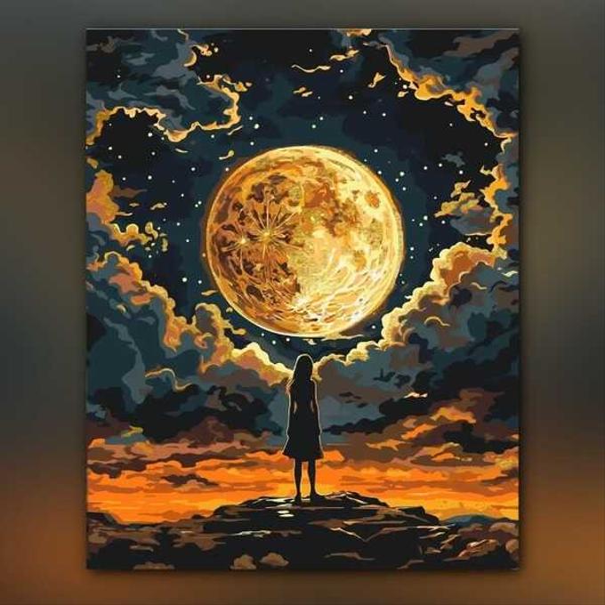أدوات رسم لوحة وجه القمر