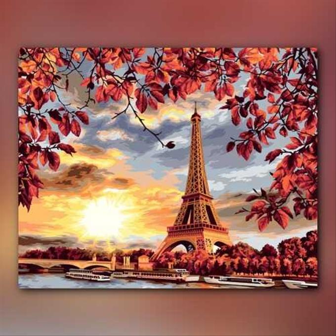 أدوات رسم لوحة الخريف في باريس