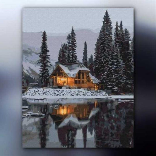 أدوات رسم لوحة ليلة الثلوج