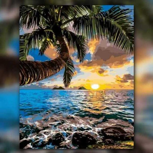 أدوات رسم لوحة شروق الشمس