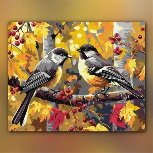 أدوات رسم لوحة طيور الخريف