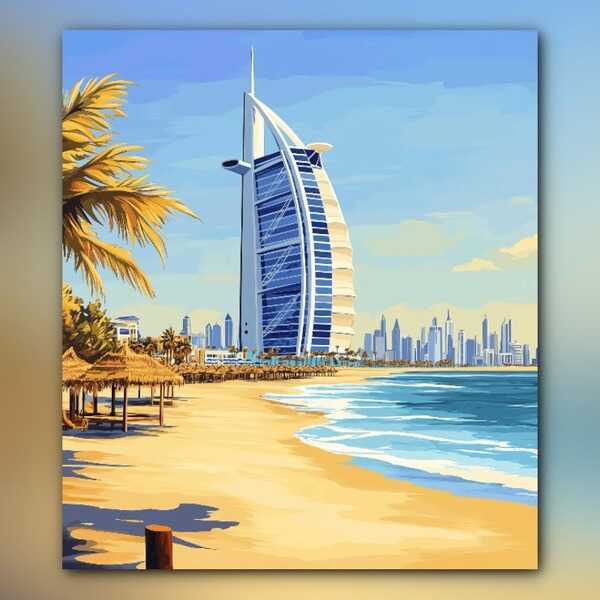 أدوات رسم لوحة برج العرب