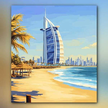أدوات رسم لوحة برج العرب