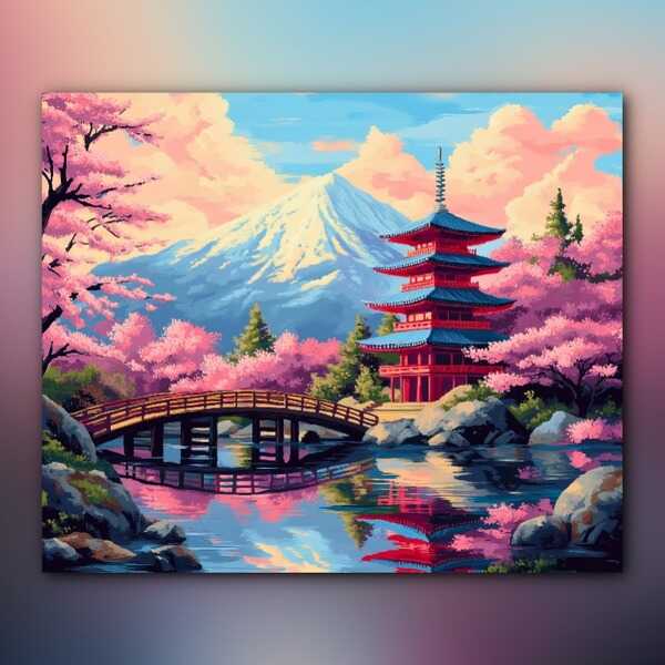 أدوات رسم لوحة ربيع فوجي