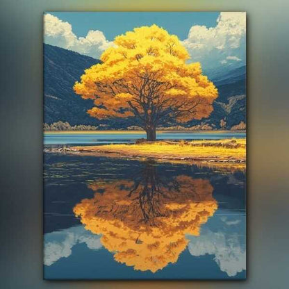 أدوات رسم لوحة بحيرة جنيف