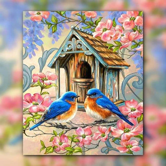أدوات رسم لوحة عصافير الحب
