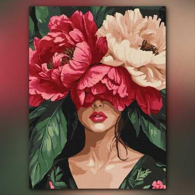أدوات رسم لوحة وردة التوهج