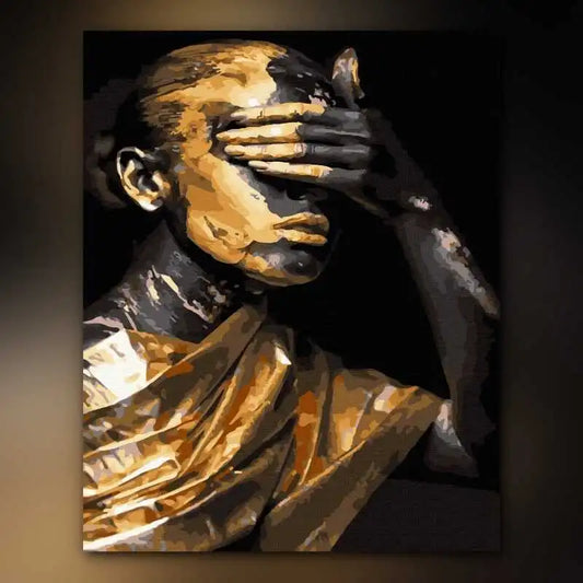 أدوات رسم لوحه ملامح ذهبية