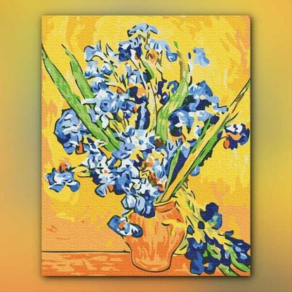 أدوات رسم لوحة مزهرية القزحيات