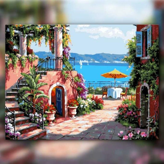 أدوات رسم لوحة موسم البحر