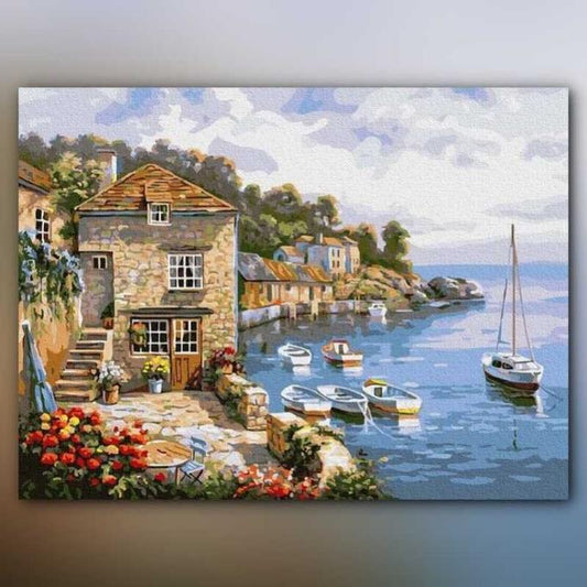 أدوات رسم لوحة الحياة الساحلية