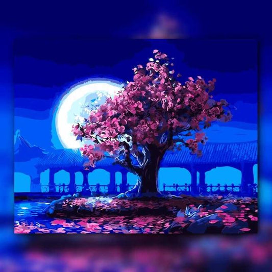 أدوات رسم لوحة ليلة غامضة