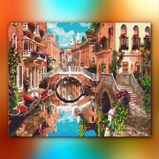 أدوات رسم لوحة جسر فوق القناة